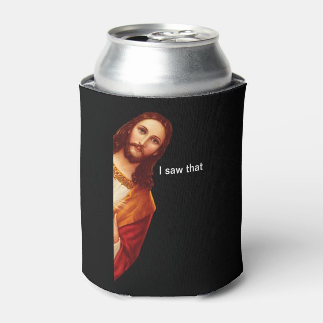 Rafraîchisseur Pour Canette J'ai vu que Jésus double face noir (Can devant)