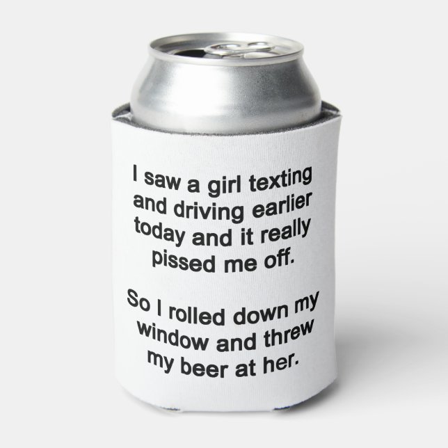 Rafraîchisseur Pour Canette J'ai vu une fille texter (Can devant)