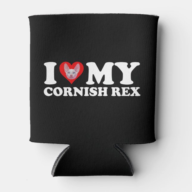Rafraîchisseur Pour Canette J'aime (Cœur) Mon Cornish Rex (Devant)