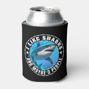 Rafraîchisseur Pour Canette J'Aime Les Requins Et Peut-Être 3 Personnes