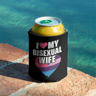 Rafraîchisseur Pour Canette J'aime mon épouse bisexuelle Fierté Bi Drapeau Bis