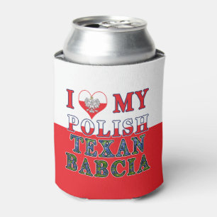 Rafraîchisseur Pour Canette J'Aime Mon Texan Polonais Babcia