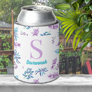 Rafraîchisseur Pour Canette Jardin Floral Aquarelle Joli Personnalisé