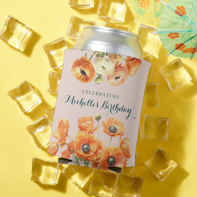 Rafraîchisseur Pour Canette Jardin rose orange Fête d'anniversaire (Été in situ)