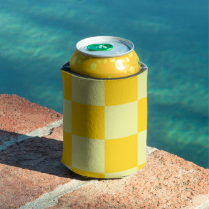 Rafraîchisseur Pour Canette Jaune Checkerboard Retro Colorful Checks
