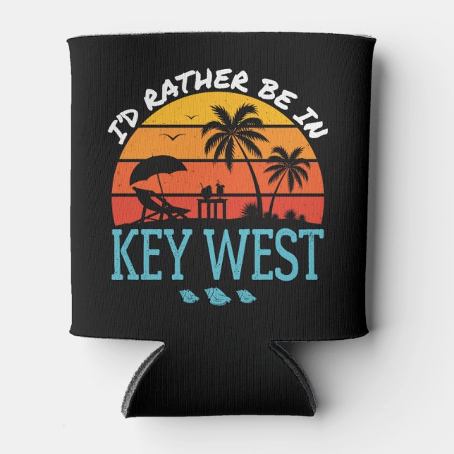 Rafraîchisseur Pour Canette Je préfère être dans Key West Souvenir (Devant)