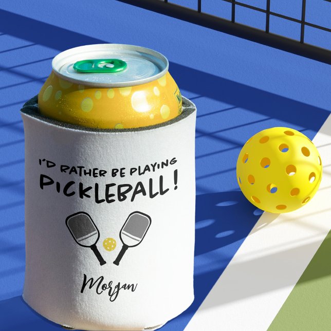 Rafraîchisseur Pour Canette Je préférerais jouer au pickleball Nom personnalis (I'd Rather Be Playing Pickleball Custom Name Funny Can Cooler)