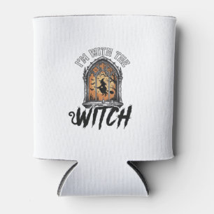 Rafraîchisseur Pour Canette Je Suis Avec La Sorcière Vintage Halloween