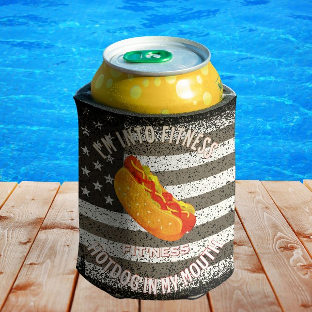 Rafraîchisseur Pour Canette Je suis dans Fitness Fit'ness Hotdog dans ma bouch (Créateur téléchargé)