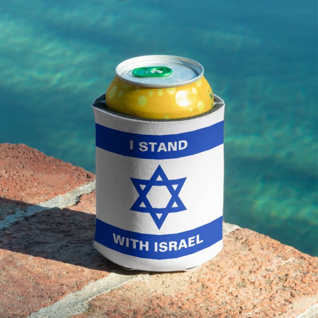 Rafraîchisseur Pour Canette Je suis debout avec Israël texte coutume drapeau I (Piscine in situ)
