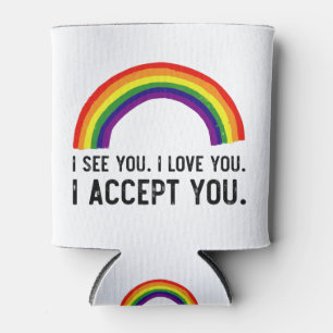 Rafraîchisseur Pour Canette Je vois je t'aime j'accepte Gay Pride LGBT T-Shirt