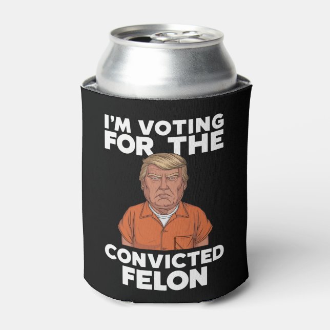 Rafraîchisseur Pour Canette Je vote pour le condamné Felon Pro Trump 2024 (Can devant)