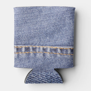 Rafraîchisseur Pour Canette Jeans bleus : texture cousue détaillée.