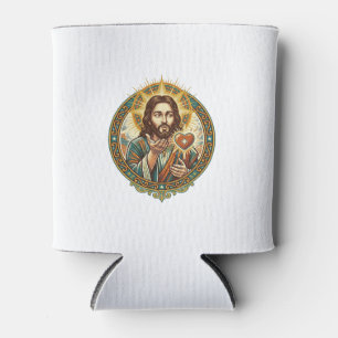 Rafraîchisseur Pour Canette Jésus envoie un baiser Cœur rouge Bouton J'aime Hu