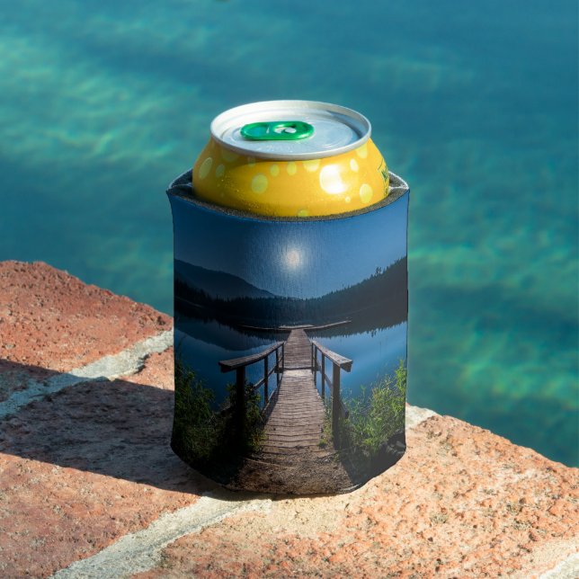 Rafraîchisseur Pour Canette Jetée de nuit sous une Pleine lune (Piscine in situ)