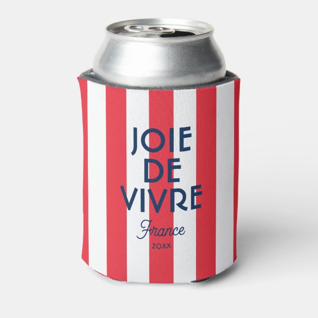 Rafraîchisseur Pour Canette Joie De Vivre France Red Cabana Stripe Français (Can Dos)