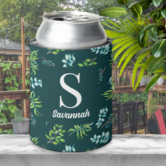 Rafraîchisseur Pour Canette Joli jardin floral foncé aquarelle personnalisé