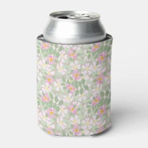 Rafraîchisseur Pour Canette Joli Roses de chien rose sur Taupe Can Cooler