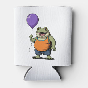 Rafraîchisseur Pour Canette Jolie grenouille de dessin animé tenant un ballon