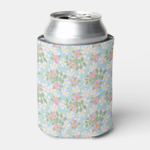 Rafraîchisseur Pour Canette Jolies Roses de chien roses sur Can Cooler Bleu Ci