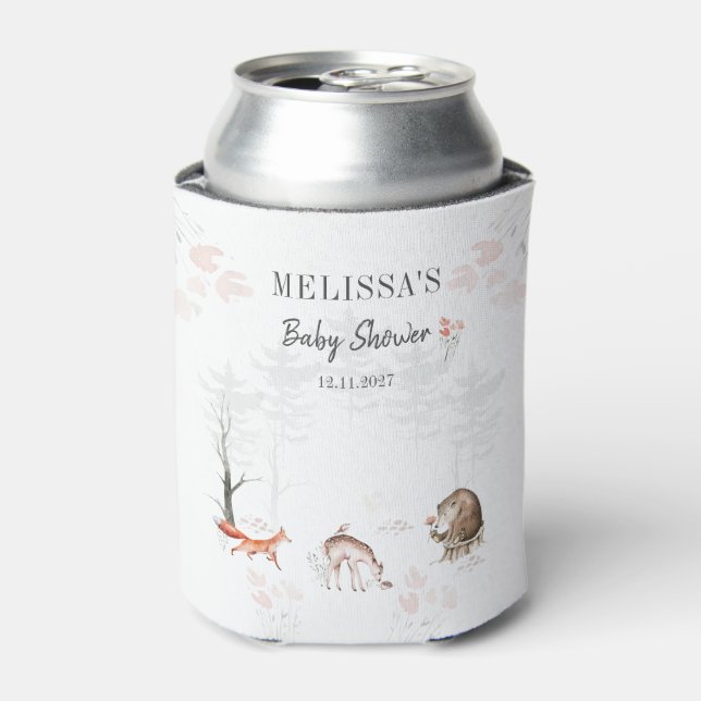 Rafraîchisseur Pour Canette Jolis Animaux de la Forêt Baby Shower (Can devant)