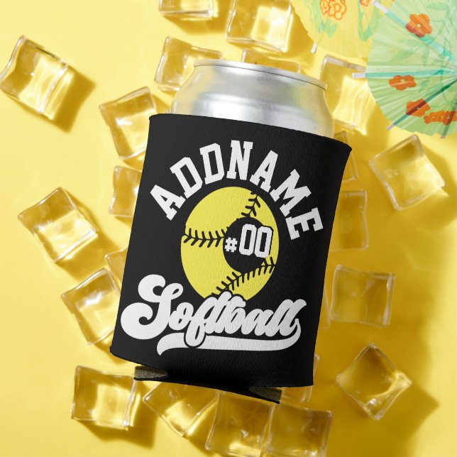 Rafraîchisseur Pour Canette Joueur de softball personnalisé AJOUTER NOM Équipe (Été in situ)