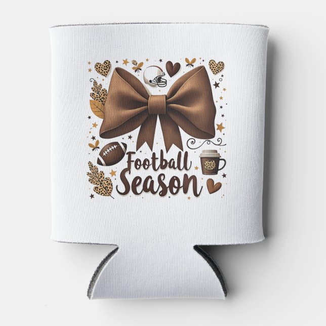 Rafraîchisseur Pour Canette Jour de football Bow Coquette Football Saison (Devant)