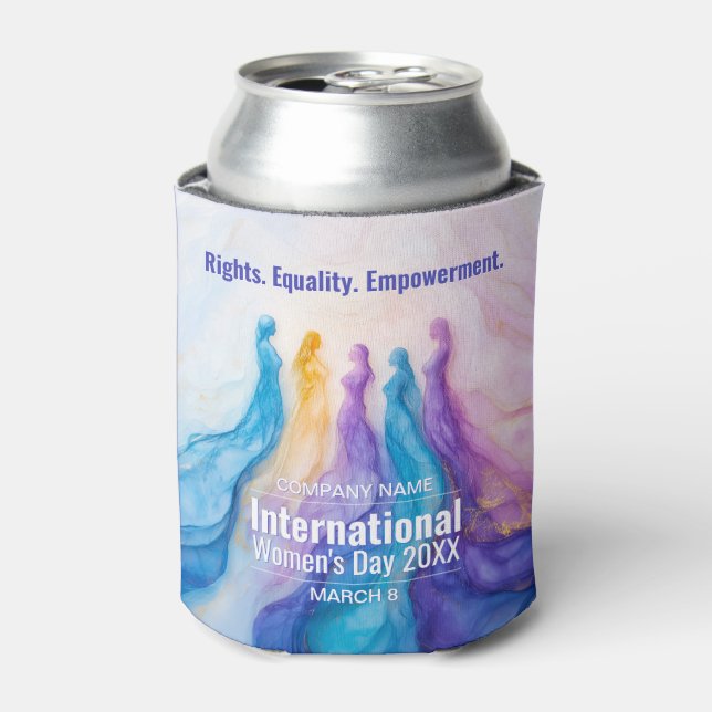 Rafraîchisseur Pour Canette Journée des femmes de l'aquarelle Abstraite (Can devant)