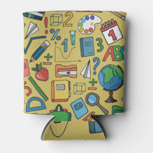 Rafraîchisseur Pour Canette Jours scolaires : Motif des fournitures Vintages