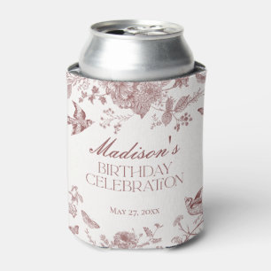 Rafraîchisseur Pour Canette Jouy Toile Bourgogne Vintage Floral Anniversaire P