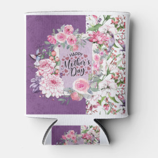 Rafraîchisseur Pour Canette Joyeuse fête des mères à Flora Frame, rose, violet