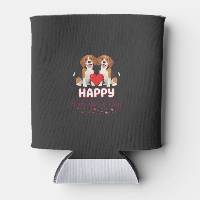 Rafraîchisseur Pour Canette Joyeuse Saint-Valentin Couple Beagle (Devant)