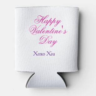 Rafraîchisseur Pour Canette Joyeuse Saint-Valentin rose violet xoxo amour nom