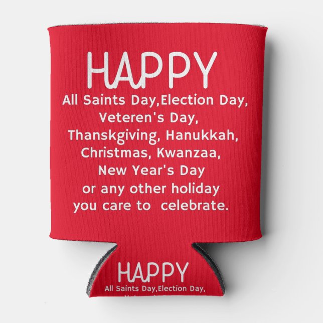 Rafraîchisseur Pour Canette Joyeuses fêtes (Devant)