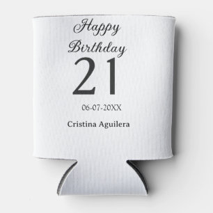 Rafraîchisseur Pour Canette Joyeux 21e anniversaire lettre gras nom simple min