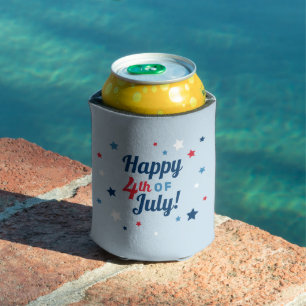 Rafraîchisseur Pour Canette Joyeux 4 juillet Rouge Blanc et Bleu Patriotique