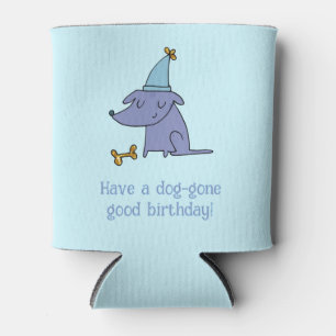 Rafraîchisseur Pour Canette Joyeux Anniversaire de Chien avec Chapeau de Fête