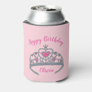 Rafraîchisseur Pour Canette Joyeux anniversaire Pink Princess Party Tiara Crow