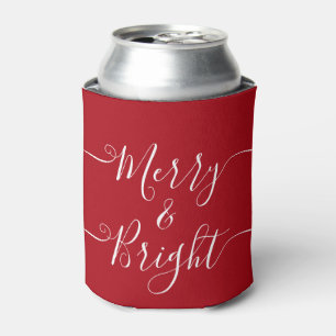 Rafraîchisseur Pour Canette Joyeux Et Lumineux   Caligraphie moderne Noël roug
