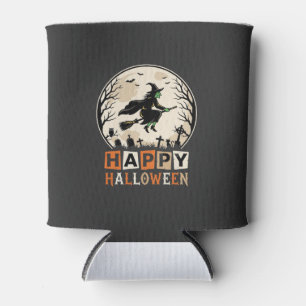 Rafraîchisseur Pour Canette Joyeux Halloween Sorcière Lune Cimetière Conceptio