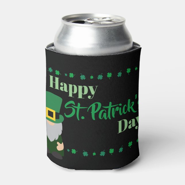 Rafraîchisseur Pour Canette Joyeux Jour de la Saint Patrick Leprechaun Gnome (Can devant)
