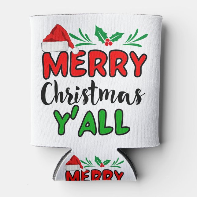 Rafraîchisseur Pour Canette Joyeux Noël Y'all (Devant)