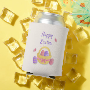 Rafraîchisseur Pour Canette Joyeux panier de Pâques et papillons