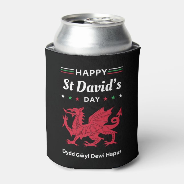 Rafraîchisseur Pour Canette Joyeux St David's Day Dydd Gala Gallois Dewi Hapus (Can devant)