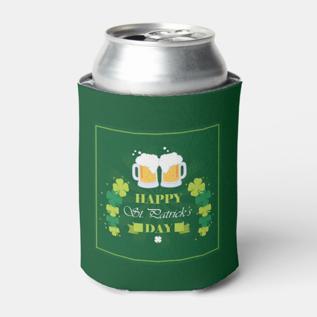 Rafraîchisseur Pour Canette Joyeux St. Patricks Day Bière et Clovers (Can devant)