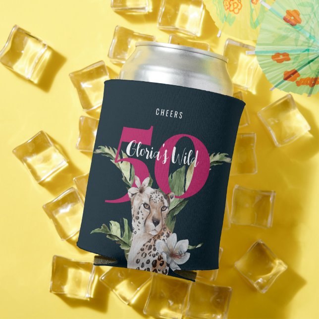 Rafraîchisseur Pour Canette Jungle sauvage léopard rose 50e anniversaire (Été in situ)