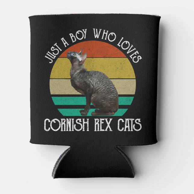 Rafraîchisseur Pour Canette Just A Boy Who Loves Cornish Rex Cats (Devant)