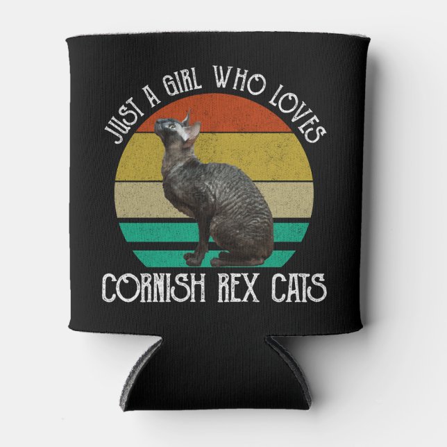Rafraîchisseur Pour Canette Just A Girl Who Loves Cornish Rex Cats (Devant)