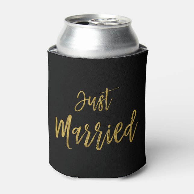 Rafraîchisseur Pour Canette Juste Marié Gold Foil Anniversaire Can Cooler (Can devant)