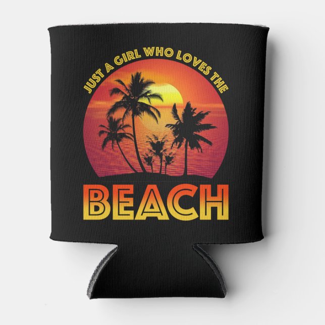 Rafraîchisseur Pour Canette Juste Une Fille Qui Aime La Plage (Devant)